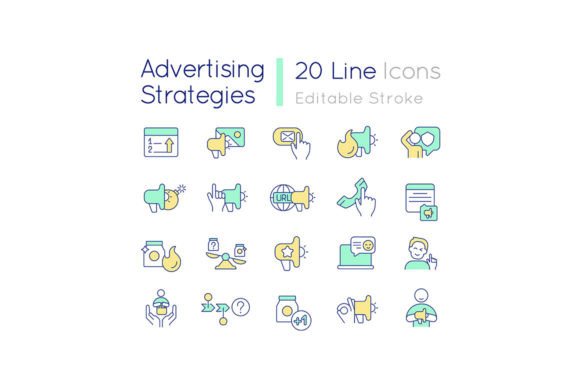 Advertising Strategies Icons: Graphics for Crafters