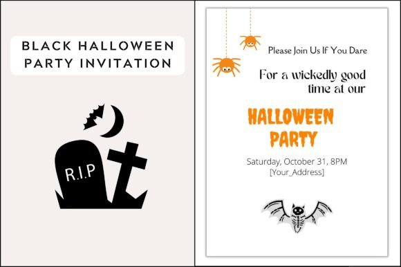 Black Halloween Invite Card: Premium Graphics & Templates
