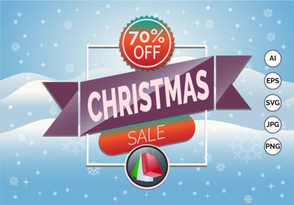 Christmas Sale Vector Illustration: Graphics & Illustrations