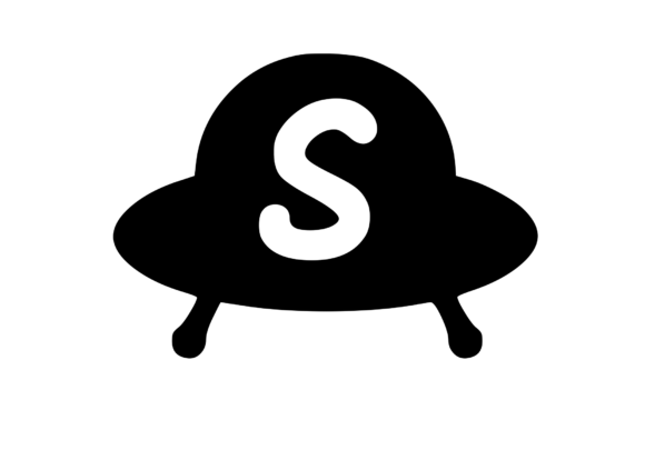 Cute Alien UFO with Playful Mono S: Graphics for Crafts