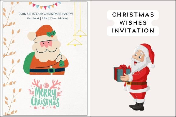 Editable Christmas Wishes Invitation: Graphics & Templates