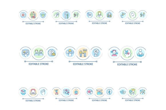 Emotional Regulation Icons: Modern Graphics for Branding