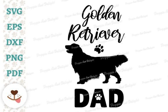 Golden Retriever Dad Graphics for Crafts & Blogs