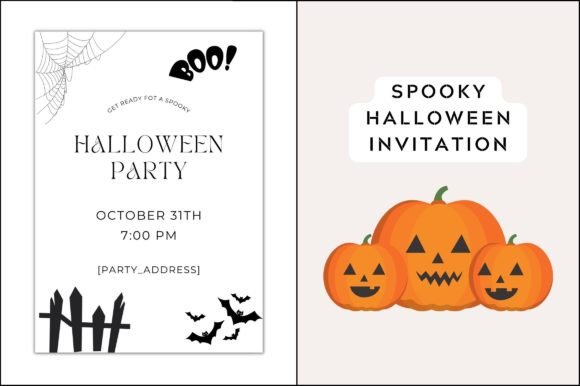 Halloween Party Invitation - Editable Graphics & Templates