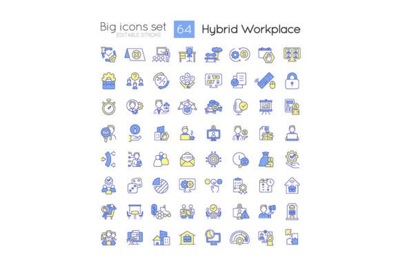 Hybrid Workplace SVG Icons and Graphics Review