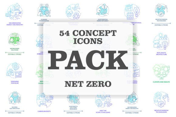Net Zero SVG Icons: Eco Graphics for Crafters