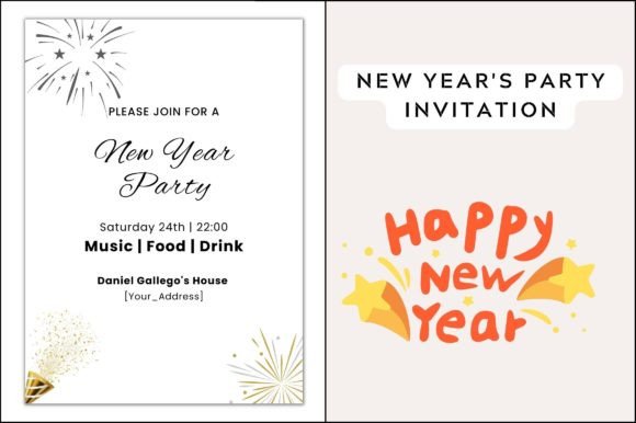 New Year Invitation Card Background: Premium Graphics & Templates