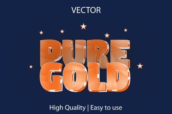Pure Gold Vector Text Effect: Premium Graphics & Textures