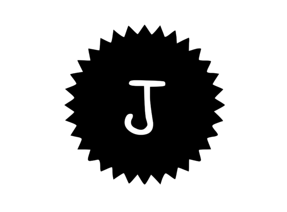 Sales Flash with Mono Letter J: Graphics for Crafts