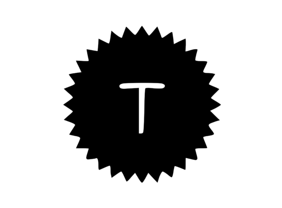 Sales Flash with Mono Letter T: Graphics for Crafts