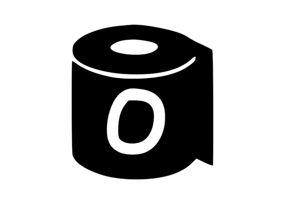 Toilet Paper Roll with Playful Mono O: Graphics for Crafts