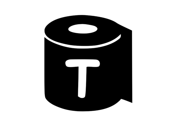 Toilet Paper Roll with Playful Mono T: Graphics for Crafts