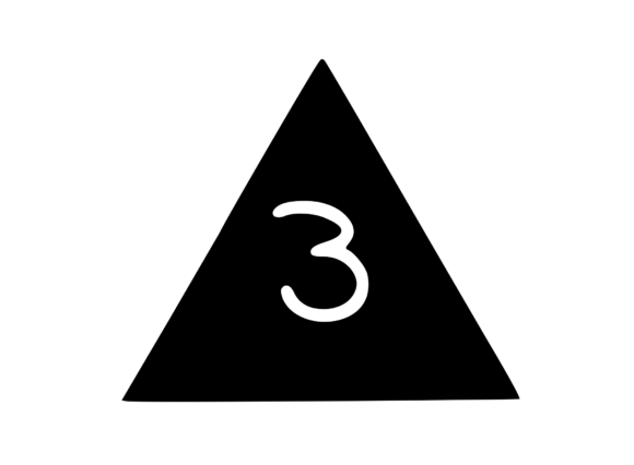Triangle Shape with Playful Mono 3 Graphics for Crafts
